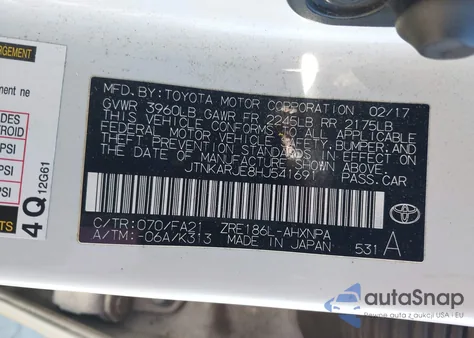 2017 Toyota Corolla Im из США, поврежденный, VIN JTNKARJE8HJ541691